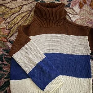 Lulu's Multicolor Striped Turtleneck Sweater